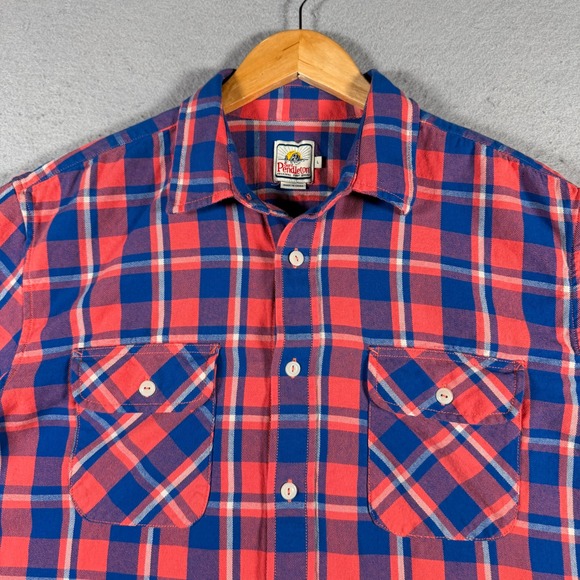 Pendleton Surf Original Surf Brand Plaid Flannel Shirt Men's Large Red Blue - Picture 4 of 12
